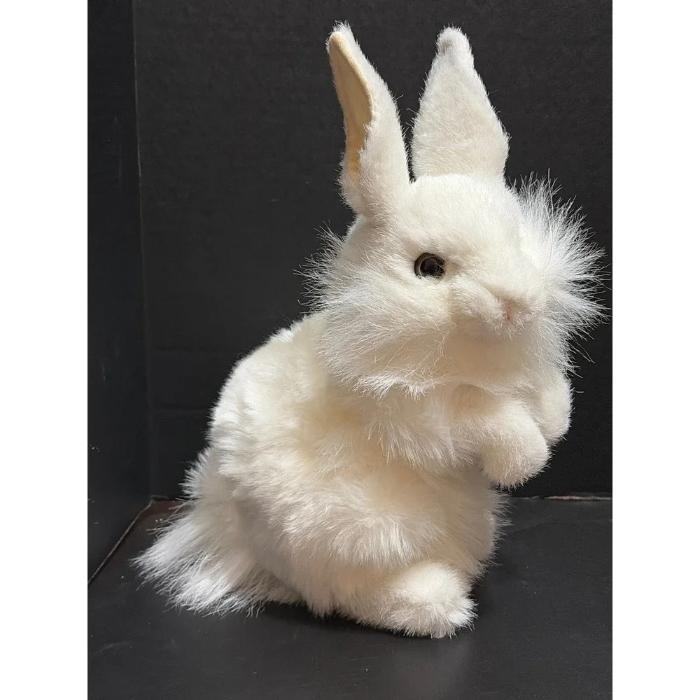 Hansa Toy International White Rabbit Plush Realistic Standing Bunny 12 Inch 2004